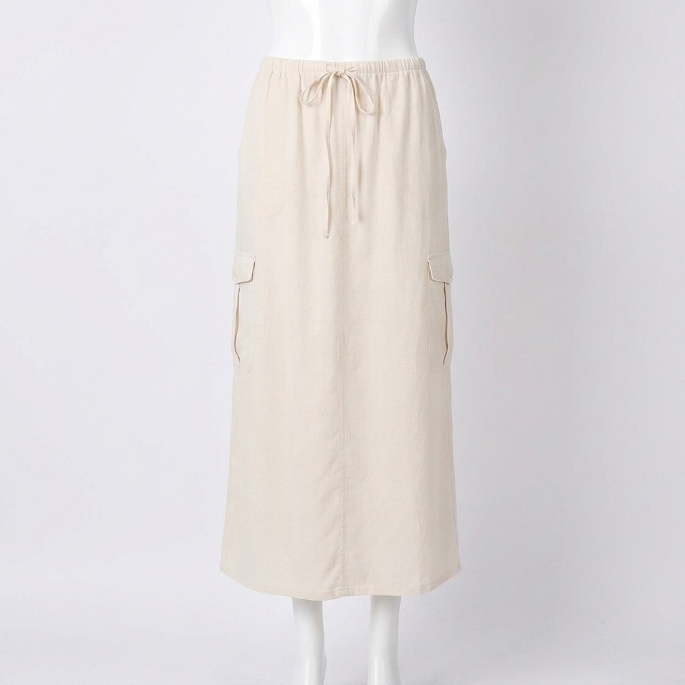 NEW BELLA DAHL women's goldie bellow pocket cargo skirt in oasis sand